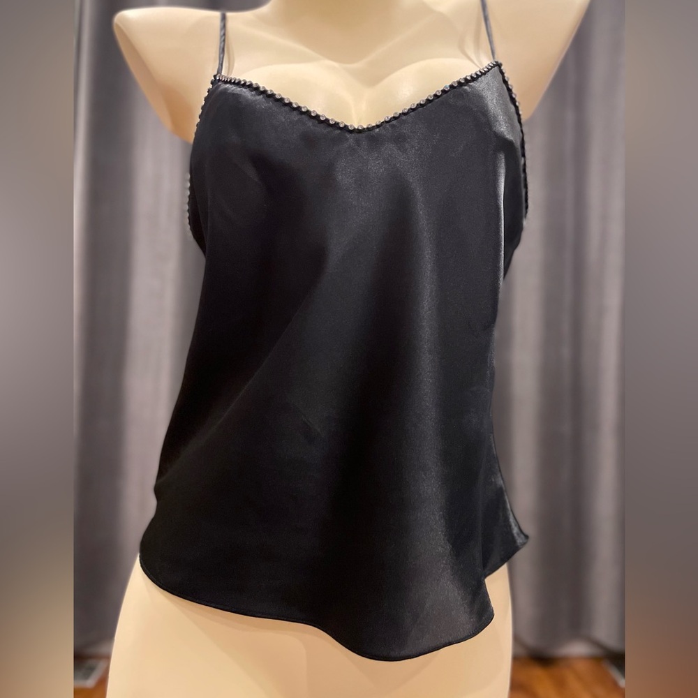 Vintage black satin Versailles camisole